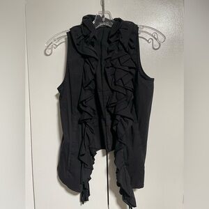Tuzzi Black Ruffled Women's Vest